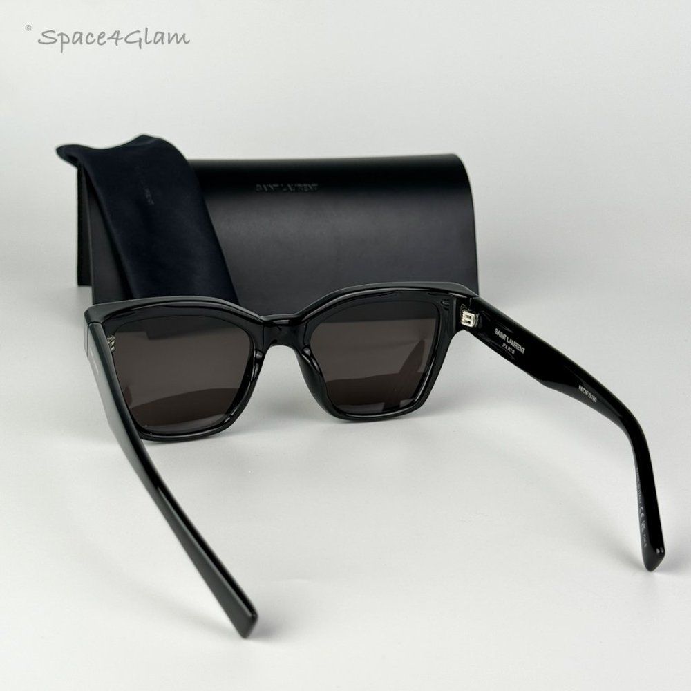 BRAND NEW Saint Laurent SL641 001 Black Cat Eye Unisex Sunglasses - Picture 10 of 13